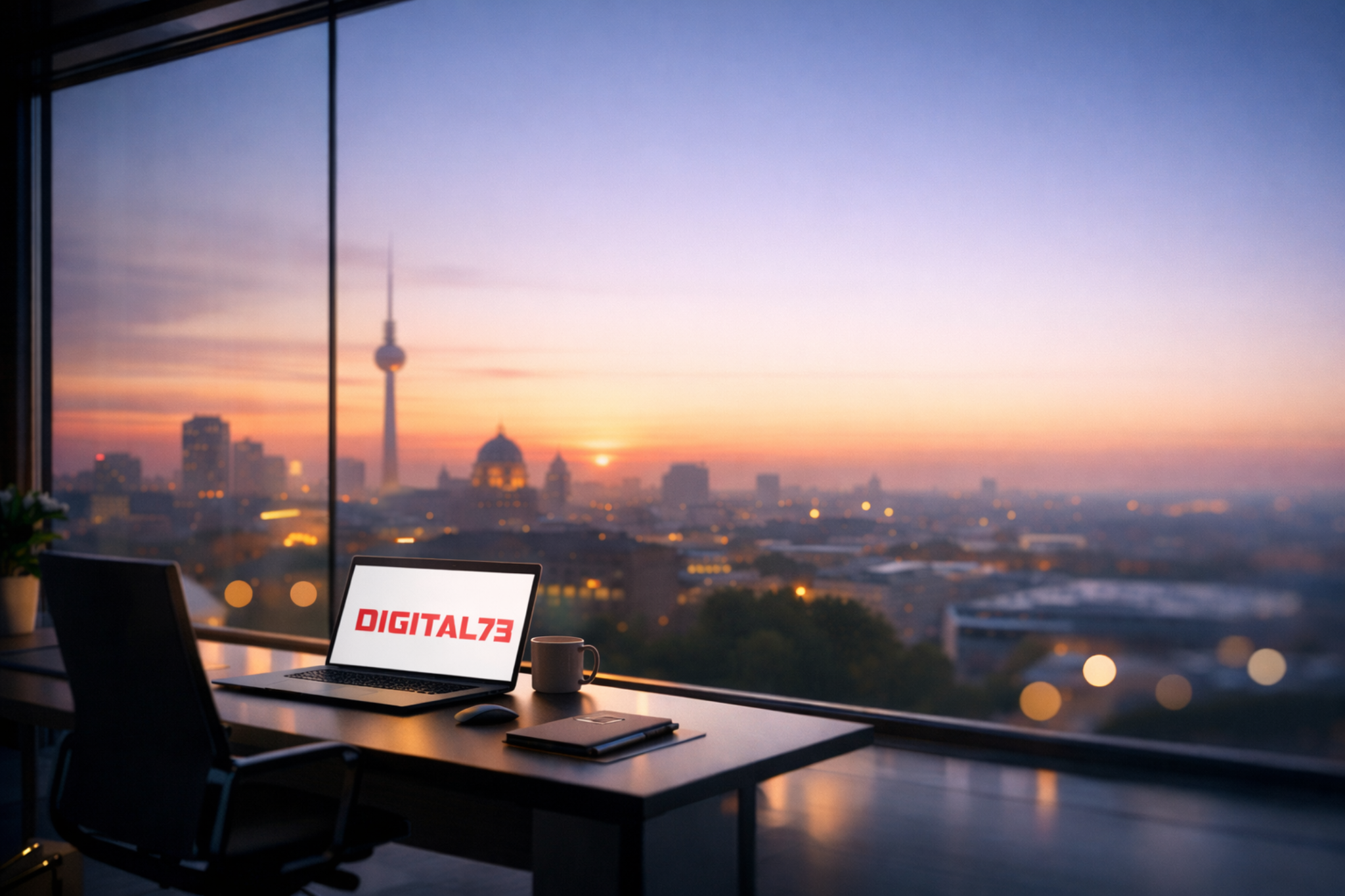 Blick über Berlin aus einem modernen Büro - digital73